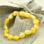 baltic amber anklet, oval beads, butter
